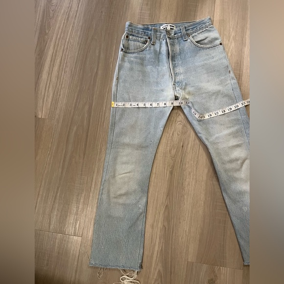 Redone vintage levi’s 501 size 24 high rise straight cropped jeans - Picture 16 of 16